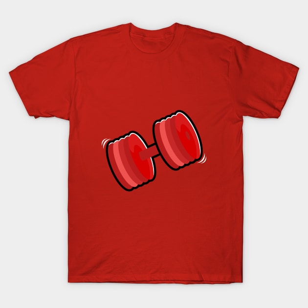 red barbell T-Shirt by dagimal